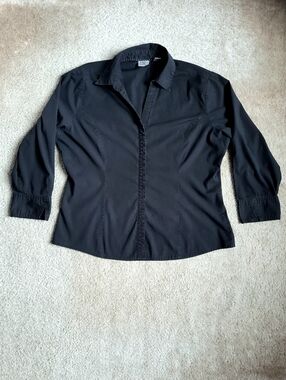 Riders By Lee L Black Button Down Shirt